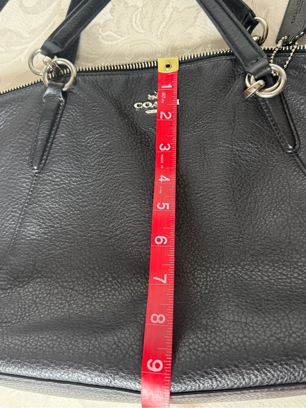 Coach Kelsey F36675 Black Pebbled Leather Satchel Crossbody Bag - Picture 10 of 16